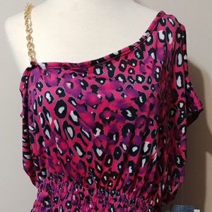 Plus Size 2x DEREON Pink Stretch Pullover Top